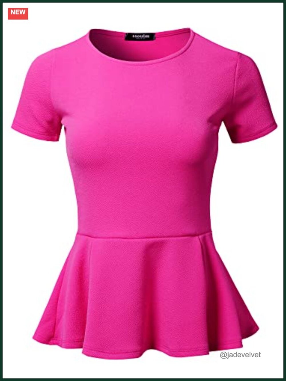 Flare Peplum Blouse Short Sleeve Stretchy Fit and Flare Top Casual